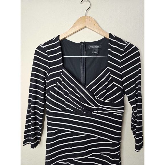 White House Black Market Black and White Striped Mini Dress - Picture 4 of 9